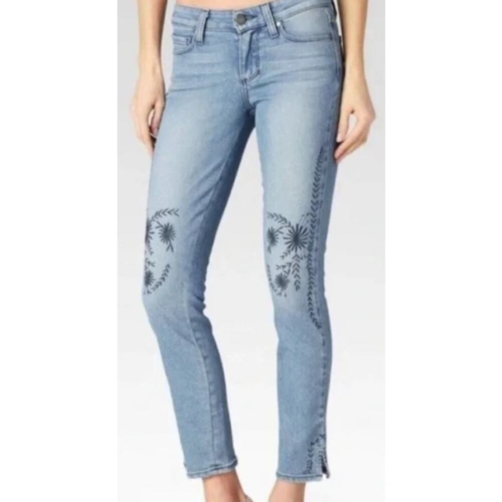 PAIGE Verdugo Ankle Indigo‎ Fleur Embroidered Jeans W2754 Women's Size 29
